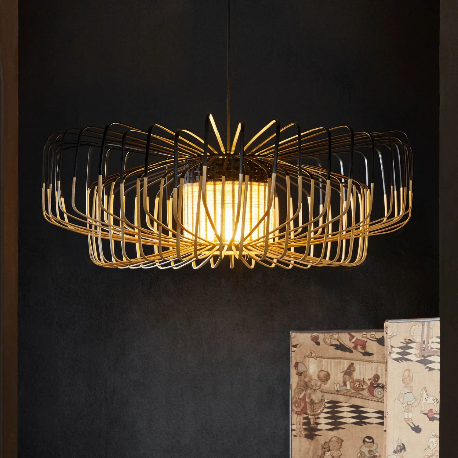 Forestier Bamboo XXL Up&down Pendel Schwarz/natur 1 Forestier Bamboo XXL Up&down Pendel Schwarz/natur