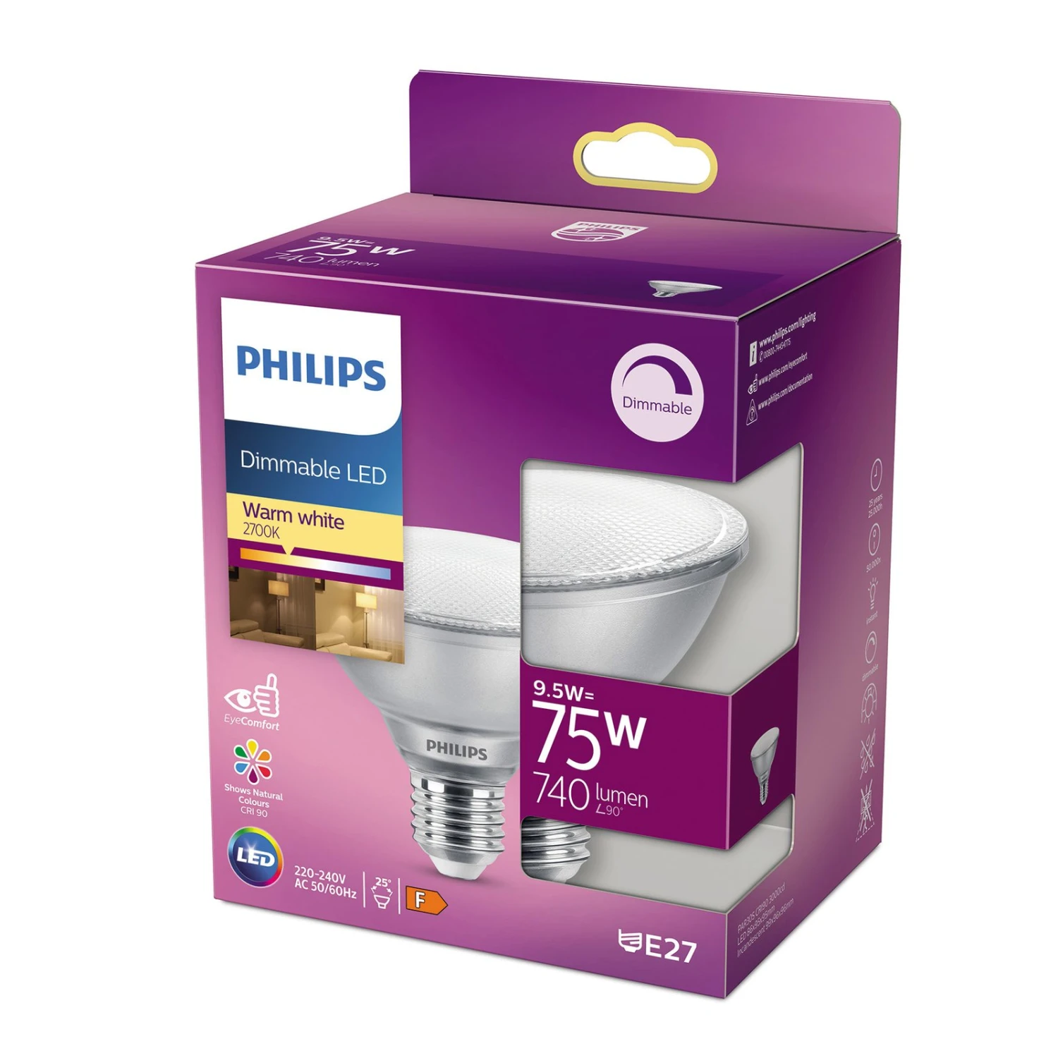 Philips LED-Reflektor PAR30S E27 9,5W, Warmweiß, Dimmbar 4 Philips LED-Reflektor PAR30S E27 9,5W, Warmweiß, Dimmbar – Bild 4
