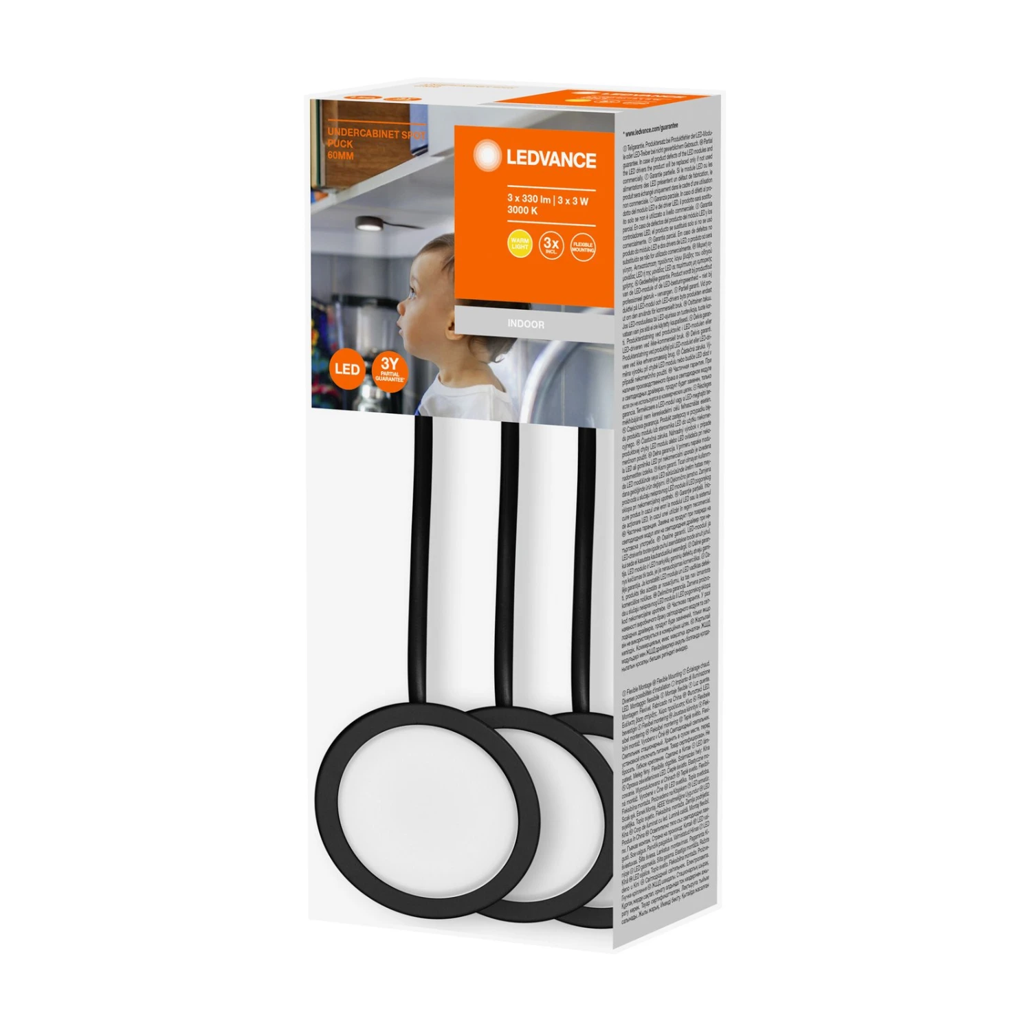 LEDVANCE Undercabinet Puck Möbelspot 3er Schwarz 2 LEDVANCE Undercabinet Puck Möbelspot 3er Schwarz – Bild 2