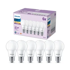Philips LED-Lampe E27 4,9W 470lm 2.700K Matt 6er