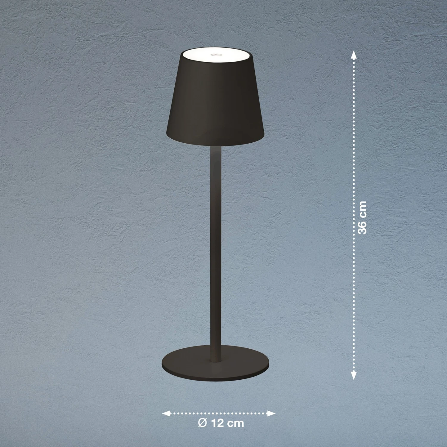 LED-Tischlampe Tropea Mit Akku, Sandschwarz 3 LED-Tischlampe Tropea Mit Akku, Sandschwarz – Bild 3