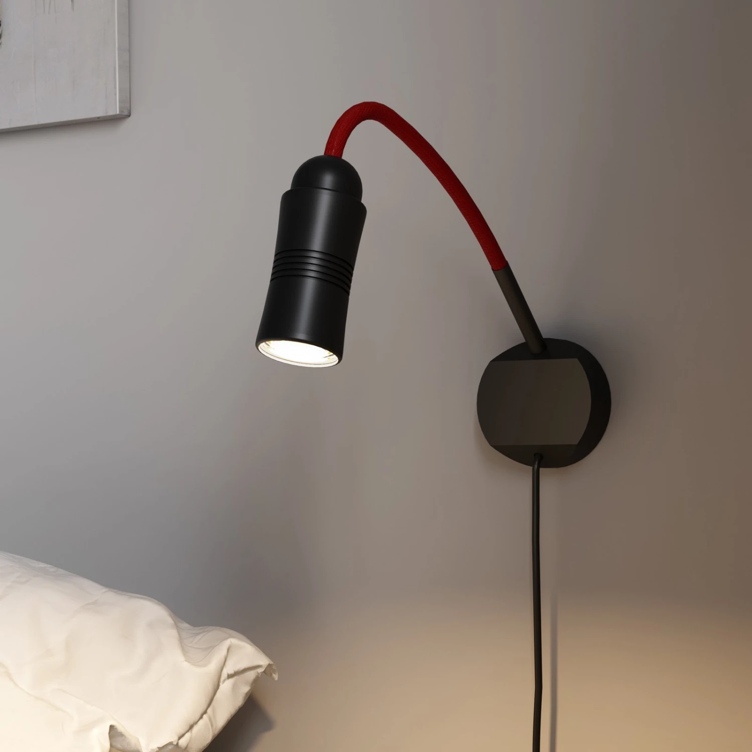 Neo! Flex Hotel II LED-Wandleuchte, Schwarz/rot 1 Neo! Flex Hotel II LED-Wandleuchte, Schwarz/rot