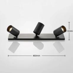 Arcchio Brinja Spot, Eckig Schwarz-gold 3-flg. 2er -Heimbeleuchtung 10013722 3