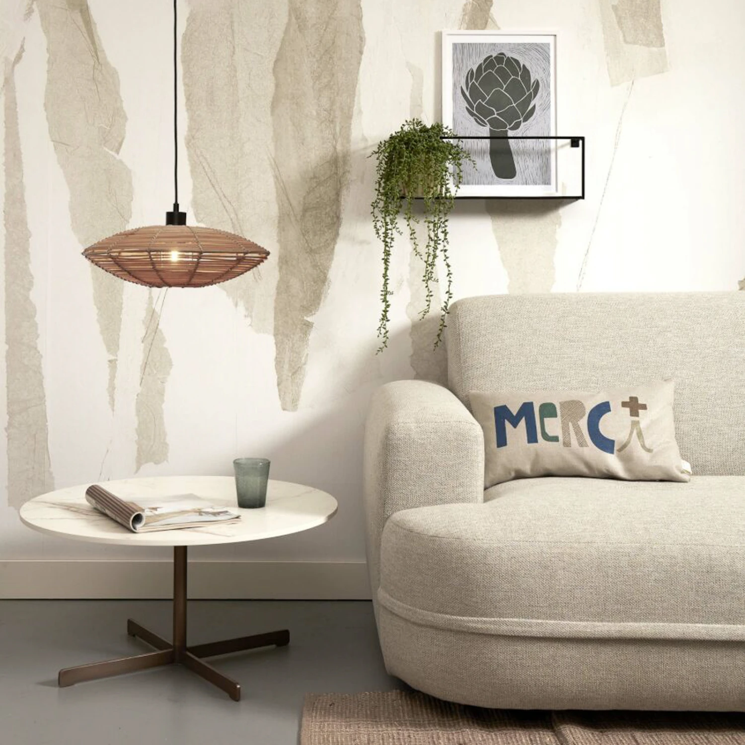 GOOD & MOJO Tanami Hängeleuchte, Natur, Ø 40 Cm 3 GOOD & MOJO Tanami Hängeleuchte, Natur, Ø 40 Cm – Bild 3