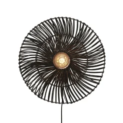 GOOD & MOJO Zanzibar Wandleuchte, Ø 55 Cm, Schwarz
