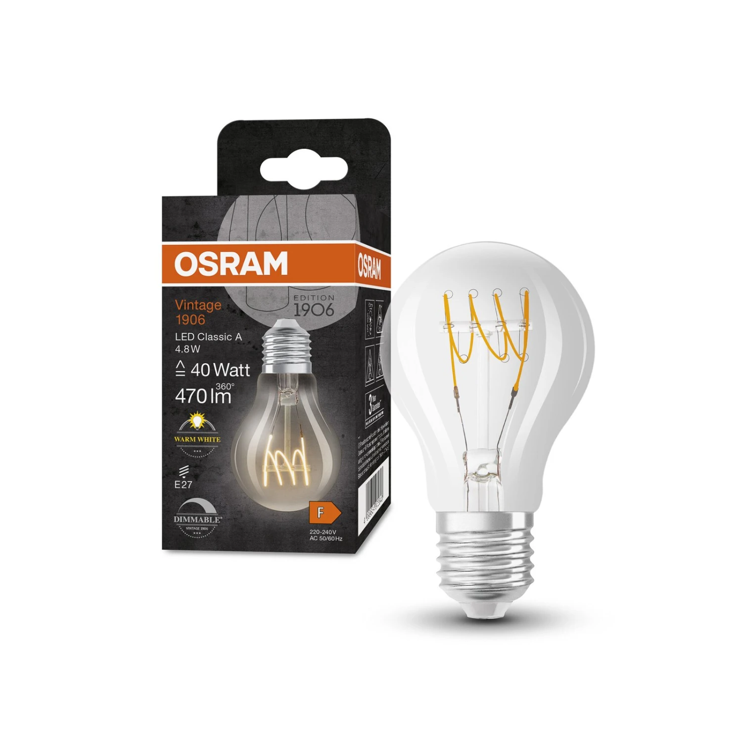 OSRAM Classic LED-Lampe E27 4,8W 827 Filament Dimm 2 OSRAM Classic LED-Lampe E27 4,8W 827 Filament Dimm – Bild 2