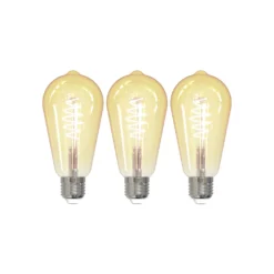 Prios LED-Lampe E27 ST64 4,9W WLAN Amber Klar, 3er