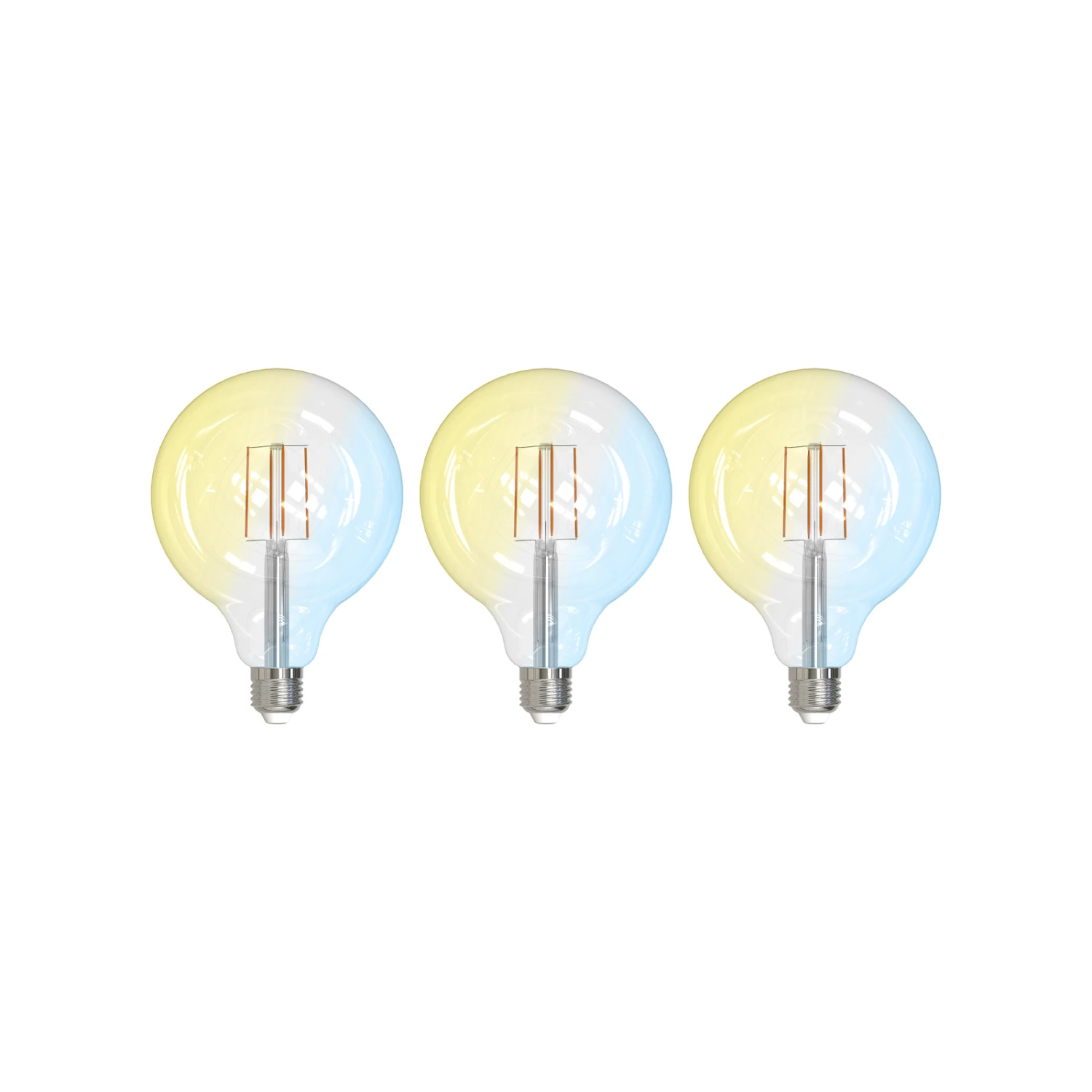 Prios LED-Filamentlampe E27 G125 7W WLAN Klar 3er 1 Prios LED-Filamentlampe E27 G125 7W WLAN Klar 3er