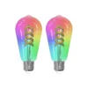 Prios LED-Filament E27 ST64 4W RGB WLAN Klar 2er