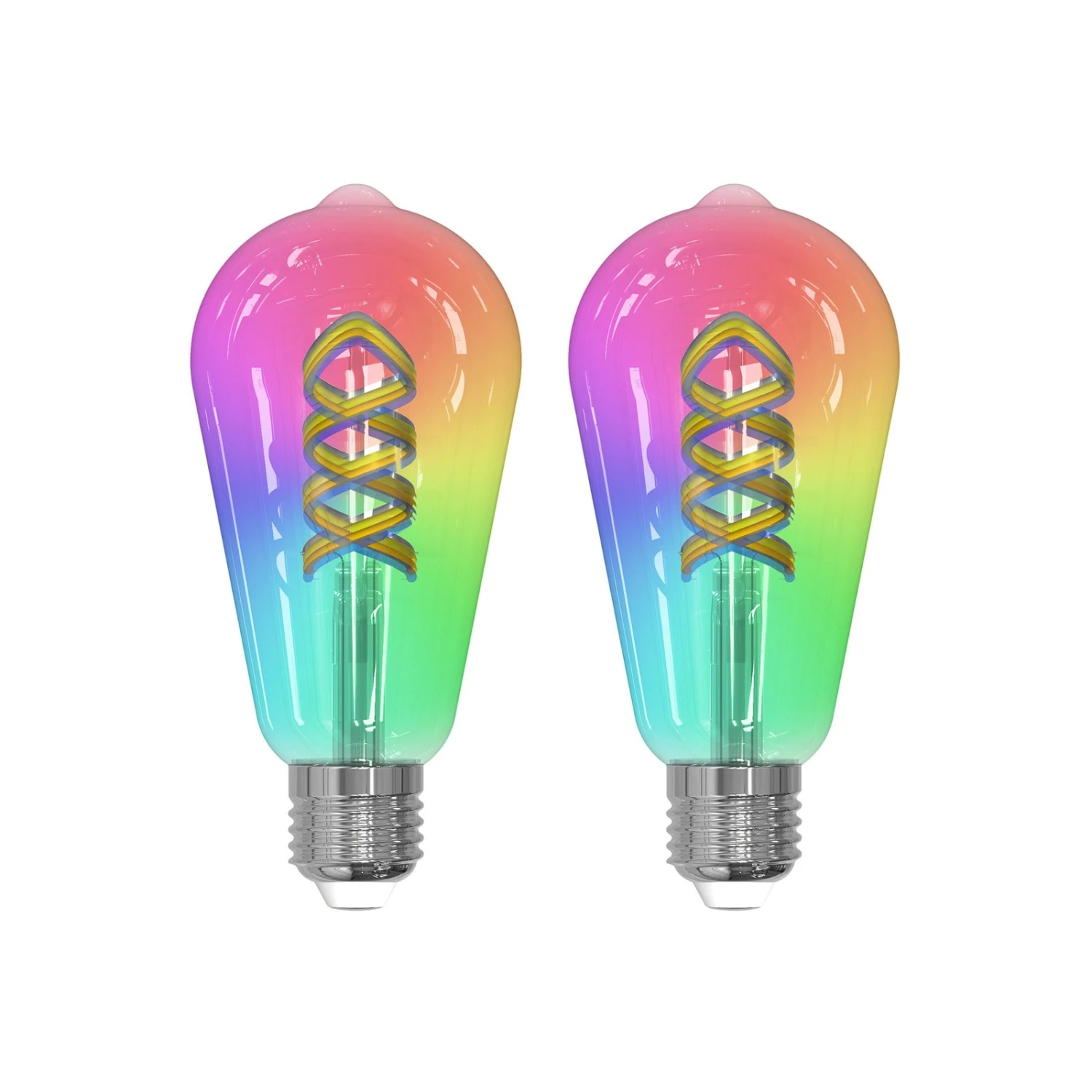 Prios LED-Filament E27 ST64 4W RGB WLAN Klar 2er 1 Prios LED-Filament E27 ST64 4W RGB WLAN Klar 2er