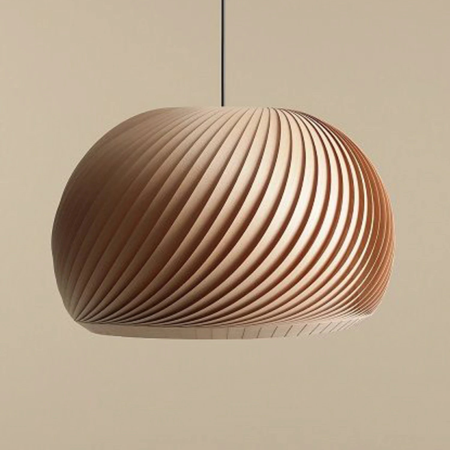 Envostar Janne Hängeleuchte Aus Holz, Ø 53 Cm 3 Envostar Janne Hängeleuchte Aus Holz, Ø 53 Cm – Bild 3