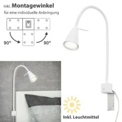 LED-Wandlampe 2080 Zur Montage Am Bett, Weiß 10 LED-Wandlampe 2080 Zur Montage Am Bett, Weiß -Heimbeleuchtung 1510468 4