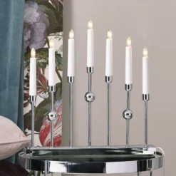 Verchromter Kerzenleuchter Gustavo 7-flg.