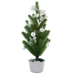 LED-Weihnachtsbaum Mit Deko In Silber