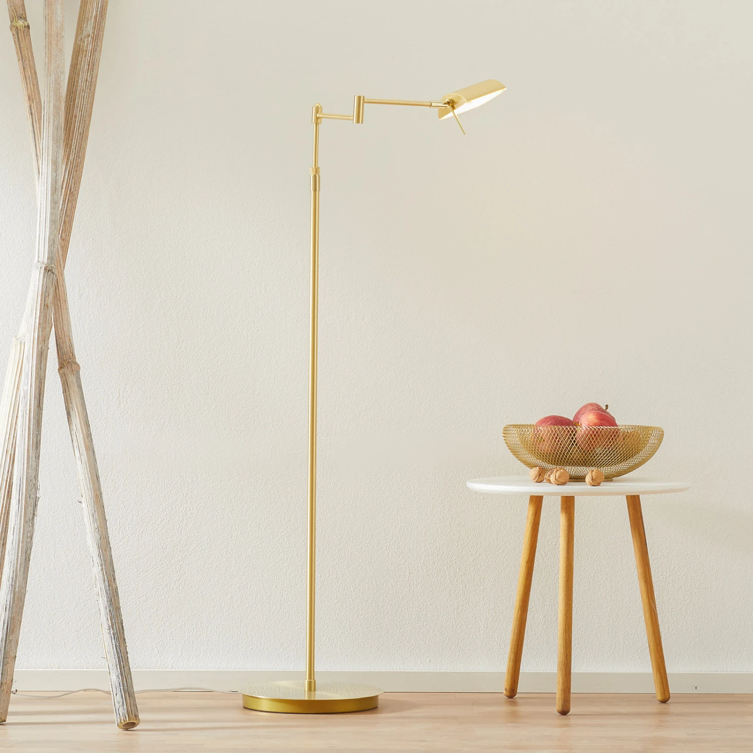 LED-Stehleuchte Graz, Messing 2 LED-Stehleuchte Graz, Messing – Bild 2