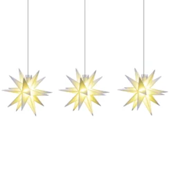 Lichterkette Stern Innen, 18-Zacker, 3-flg., Weiß
