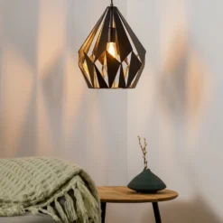 EGLO Hängeleuchte Carlton Schwarz-silber Ø 31 Cm 11 EGLO Hängeleuchte Carlton Schwarz-silber Ø 31 Cm -Heimbeleuchtung 3031607 2