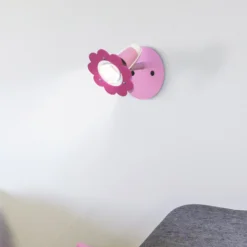 Wandspot Blüte, Rosa, Einflammig