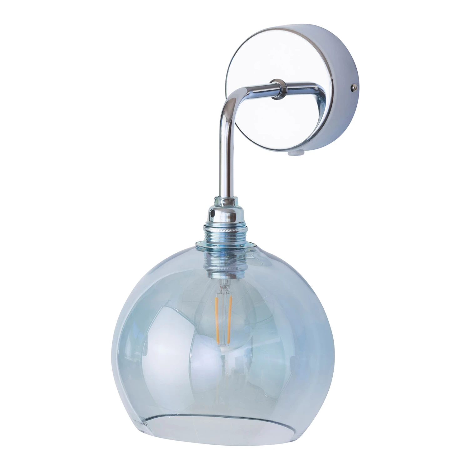 EBB & FLOW Rowan Wandlampe Silber Schirm Topasblau 2 EBB & FLOW Rowan Wandlampe Silber Schirm Topasblau – Bild 2