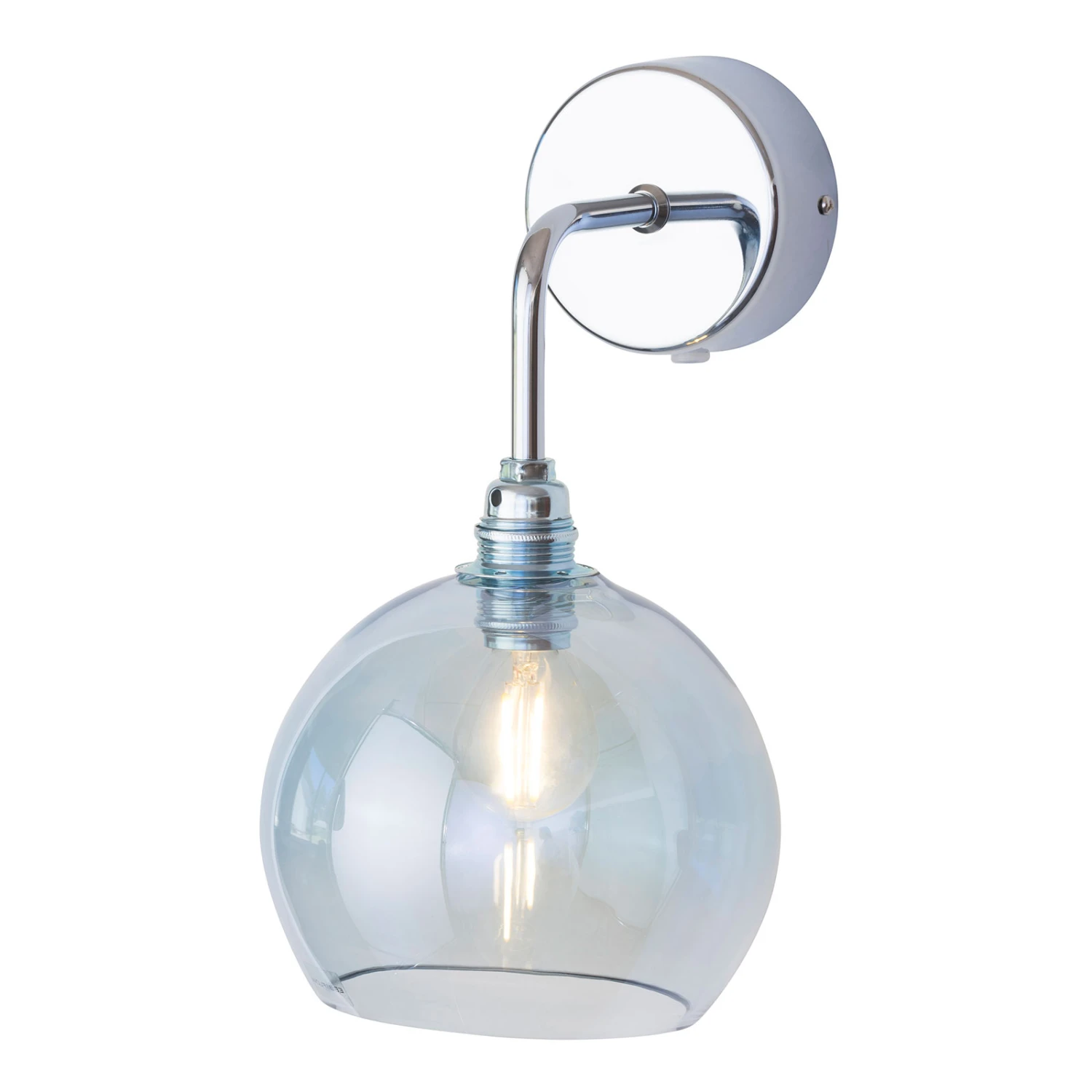 EBB & FLOW Rowan Wandlampe Silber Schirm Topasblau 1 EBB & FLOW Rowan Wandlampe Silber Schirm Topasblau