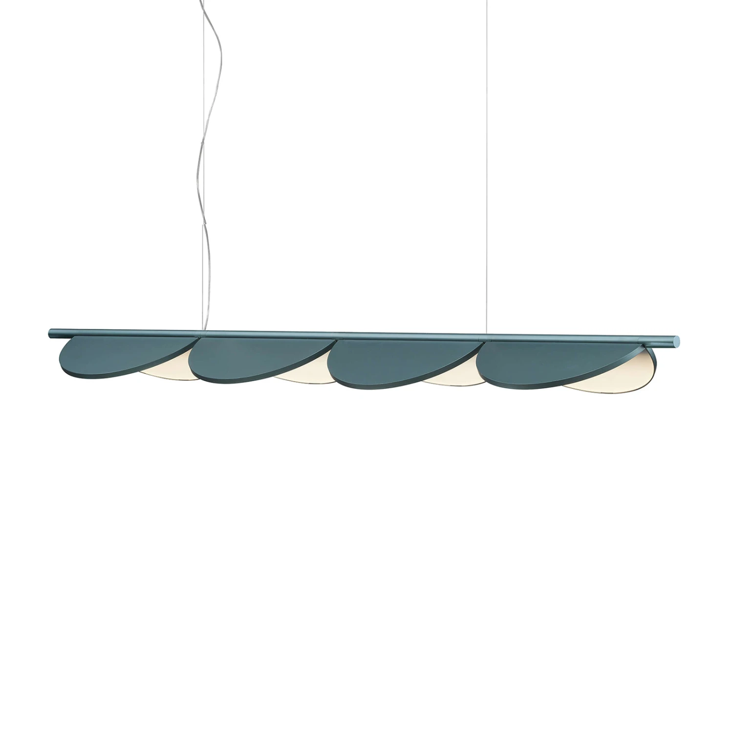 FLOS Almendra Linear LED-Hängelampe 4fl, Blau 1 FLOS Almendra Linear LED-Hängelampe 4fl, Blau