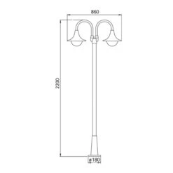 Mastleuchte 171, 2flammig, Weiß -Heimbeleuchtung 4001172 2