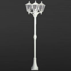 3-flammige Landhaus-Mastleuchte 680, Weiß