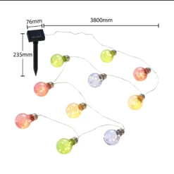 Lindby Raean LED-Solar-Lichterkette, Bunt -Heimbeleuchtung 4018397 5