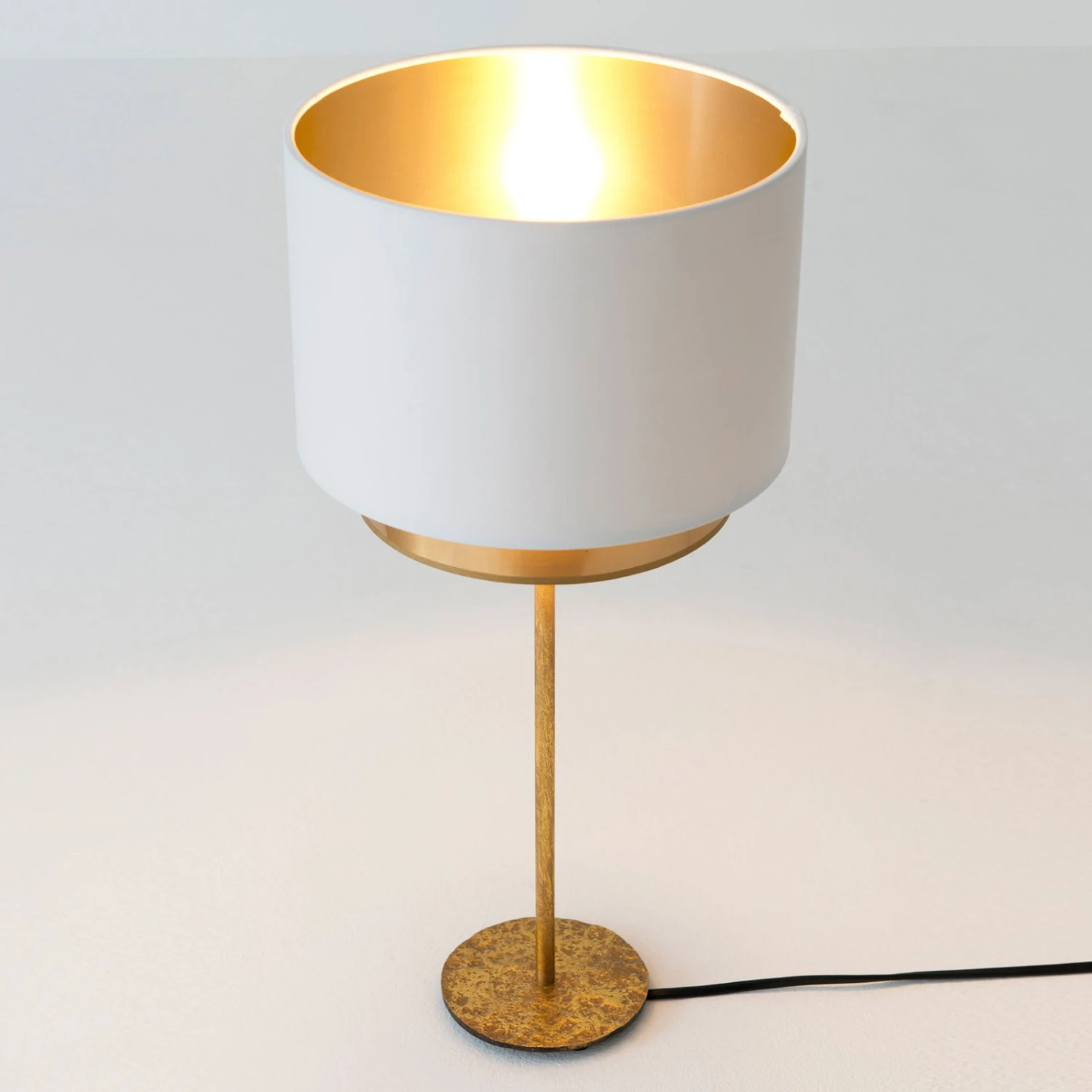 Tischleuchte Mattia, Perla Silk Weiß/gold 2 Tischleuchte Mattia, Perla Silk Weiß/gold – Bild 2