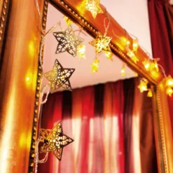 16-flammige LED-Lichterkette Mit Goldenen Sternen -Heimbeleuchtung 5524415 2