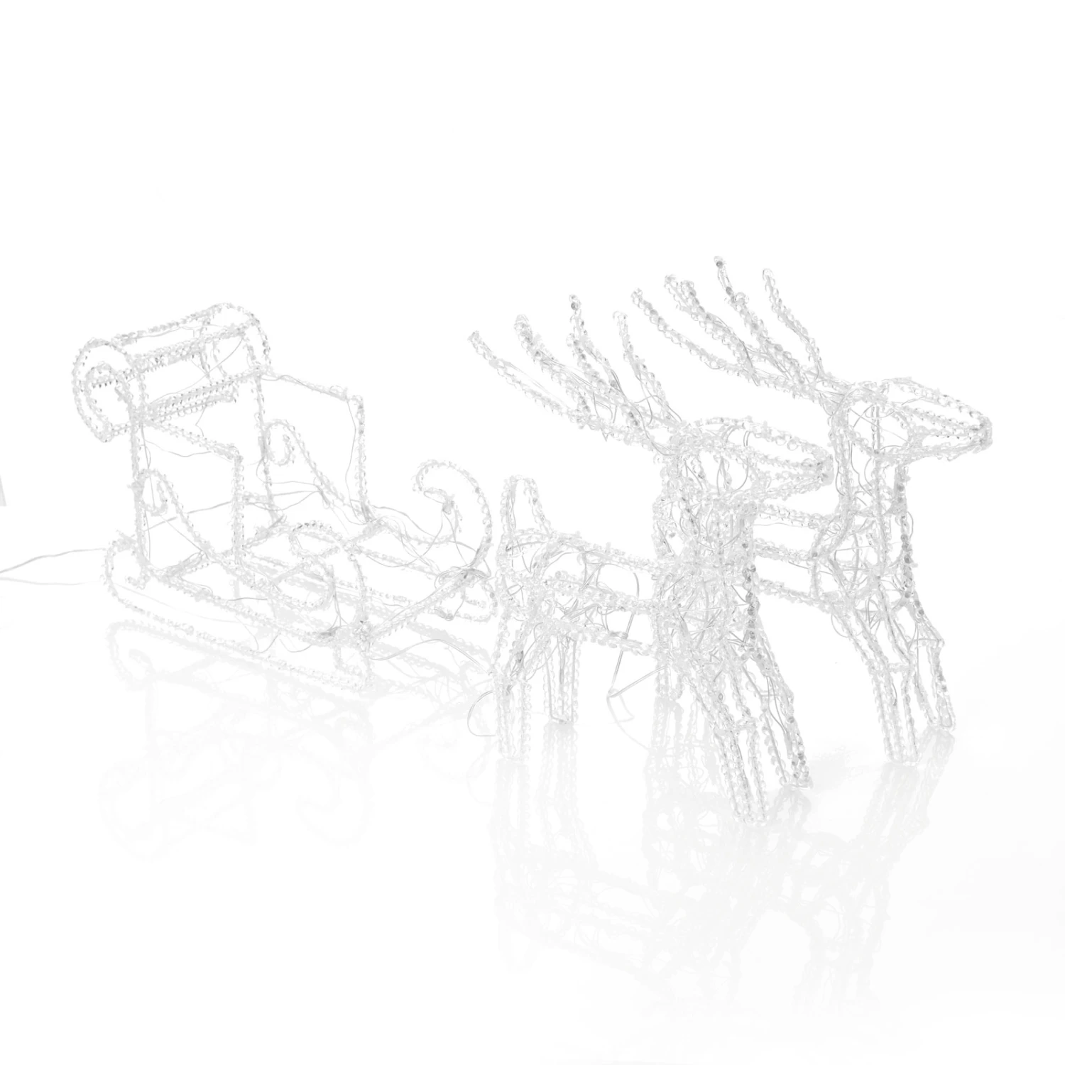 Funkelnde LED-Außendeko Rentiere M. Schlitten 5 Funkelnde LED-Außendeko Rentiere M. Schlitten – Bild 5