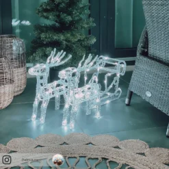 Funkelnde LED-Außendeko Rentiere M. Schlitten 19 Funkelnde LED-Außendeko Rentiere M. Schlitten -Heimbeleuchtung 5524546 9