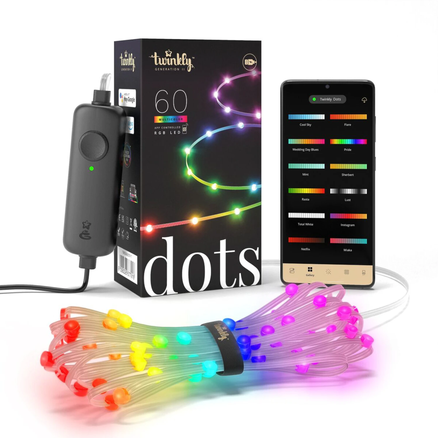 Twinkly Dots LED-Kette RGB, Transparent, IP20, 3m 5 Twinkly Dots LED-Kette RGB, Transparent, IP20, 3m – Bild 5
