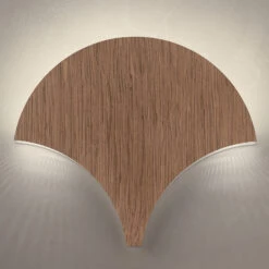 LED-Wandleuchte Palm, Walnuss