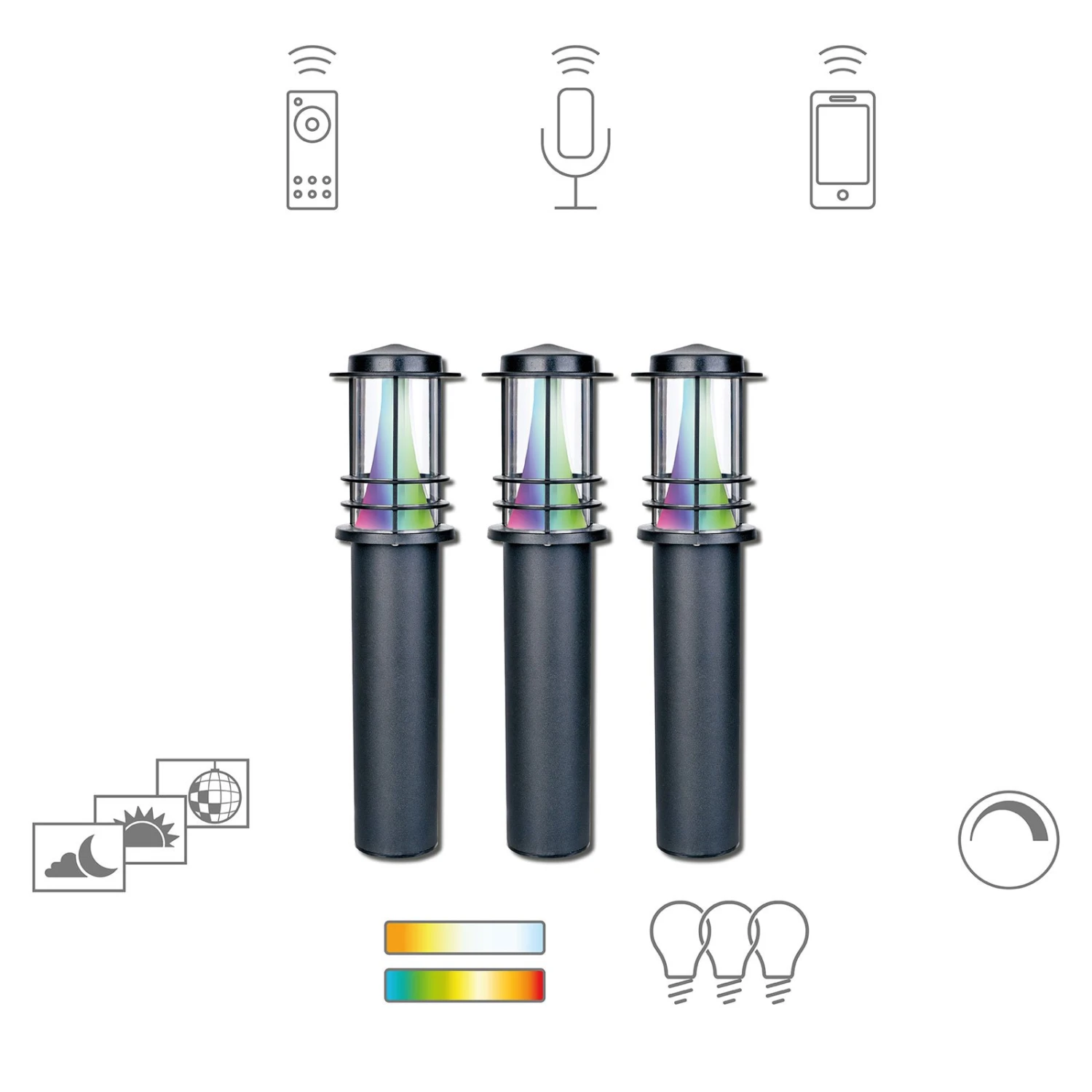 Müller Licht Tint Petunia LED-Wegeleuchte 3er Set 1 Müller Licht Tint Petunia LED-Wegeleuchte 3er Set