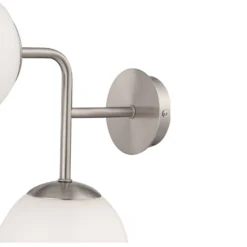 Wandleuchte Erich In Nickel Mit Zwei Glasschirmen -Heimbeleuchtung 6727387 2