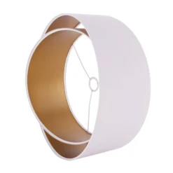Lampenschirm Chloe, Ø 50cm, Außen Weiß, Innen Gold