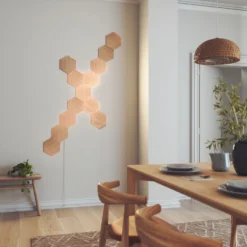 Nanoleaf Elements Wood Hexagons Starter Kit 13x -Heimbeleuchtung 6730040 7