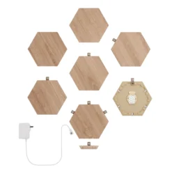Nanoleaf Elements Wood Hexagons Starter Kit 7x -Heimbeleuchtung 6730041 4