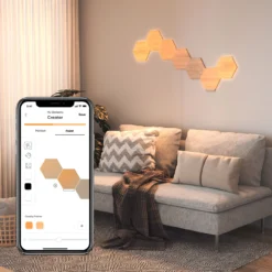 Nanoleaf Elements Wood Hexagons Starter Kit 7x -Heimbeleuchtung 6730041 8