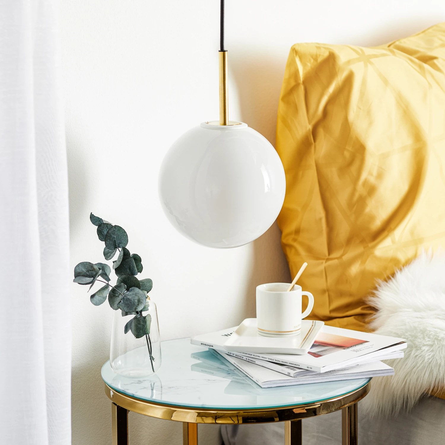 Audo TR Bulb LED-Hängelampe 1fl Messing/opal Glanz 3 Audo TR Bulb LED-Hängelampe 1fl Messing/opal Glanz – Bild 3