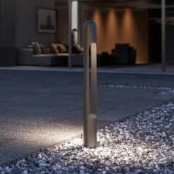 OLEV Grounding LED-Wegeleuchte, Edelstahl, Weiß