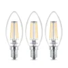 Philips LED-Kerzenlampe E14 B35 4,3W Klar 3er-Pack