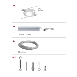 Paulmann RoundMac LED-Seilsystem 4-flammig -Heimbeleuchtung 7600674 2
