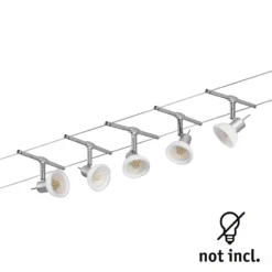 Paulmann Sheela Seilsystem 5fl. Chrom Matt 9 Paulmann Sheela Seilsystem 5fl. Chrom Matt -Heimbeleuchtung 7602919 2