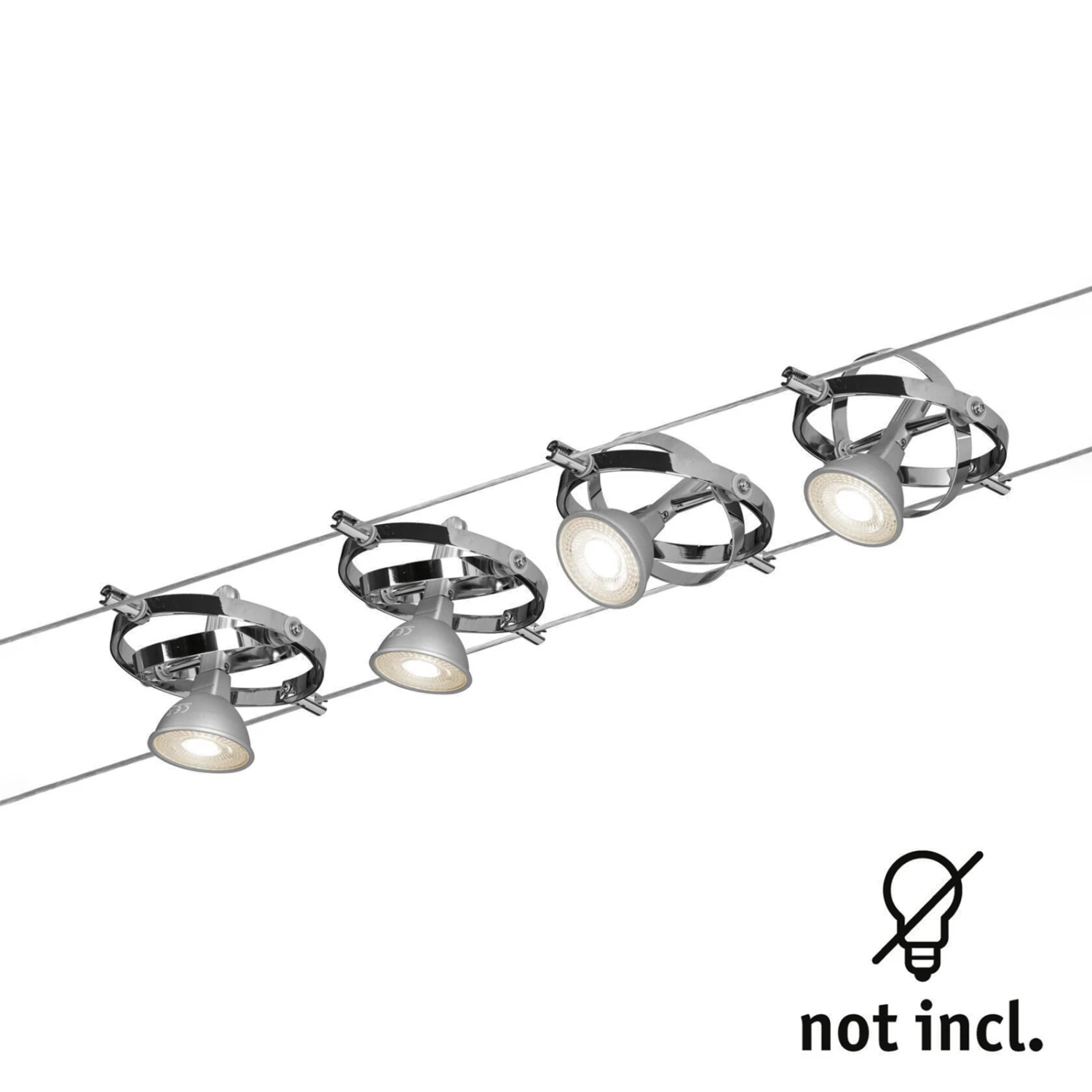 Paulmann Cardan Seilsystem 4fl. Chrom Matt/chrom 2 Paulmann Cardan Seilsystem 4fl. Chrom Matt/chrom – Bild 2