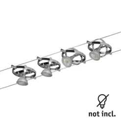 Paulmann Cardan Seilsystem 4fl. Chrom Matt/chrom 10 Paulmann Cardan Seilsystem 4fl. Chrom Matt/chrom -Heimbeleuchtung 7602920 2