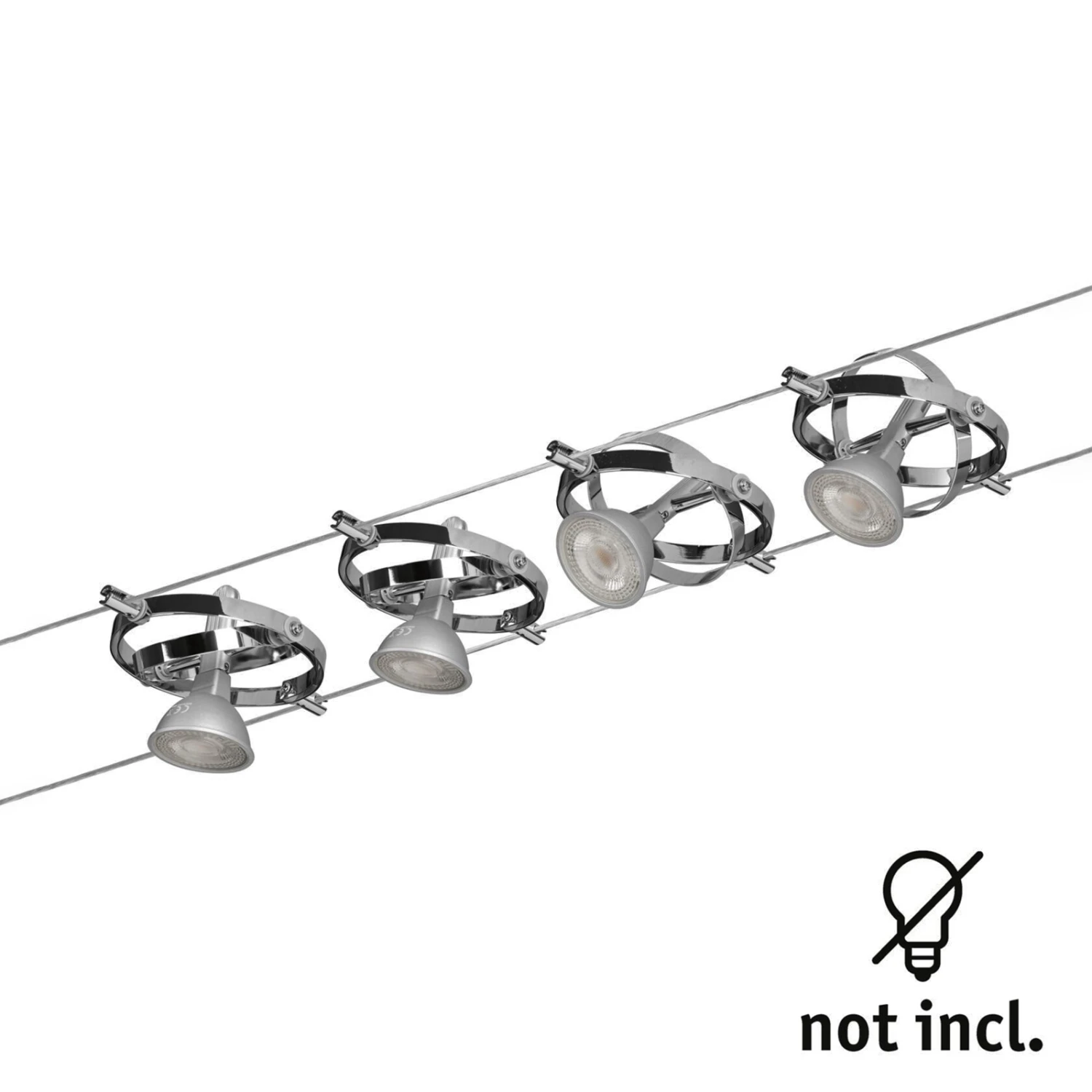 Paulmann Cardan Seilsystem 4fl. Chrom Matt/chrom 3 Paulmann Cardan Seilsystem 4fl. Chrom Matt/chrom – Bild 3