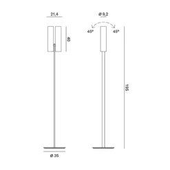 Rotaliana Tobu F1 Stehlampe, 3000K, 30°, Schwarz -Heimbeleuchtung 8005435 5