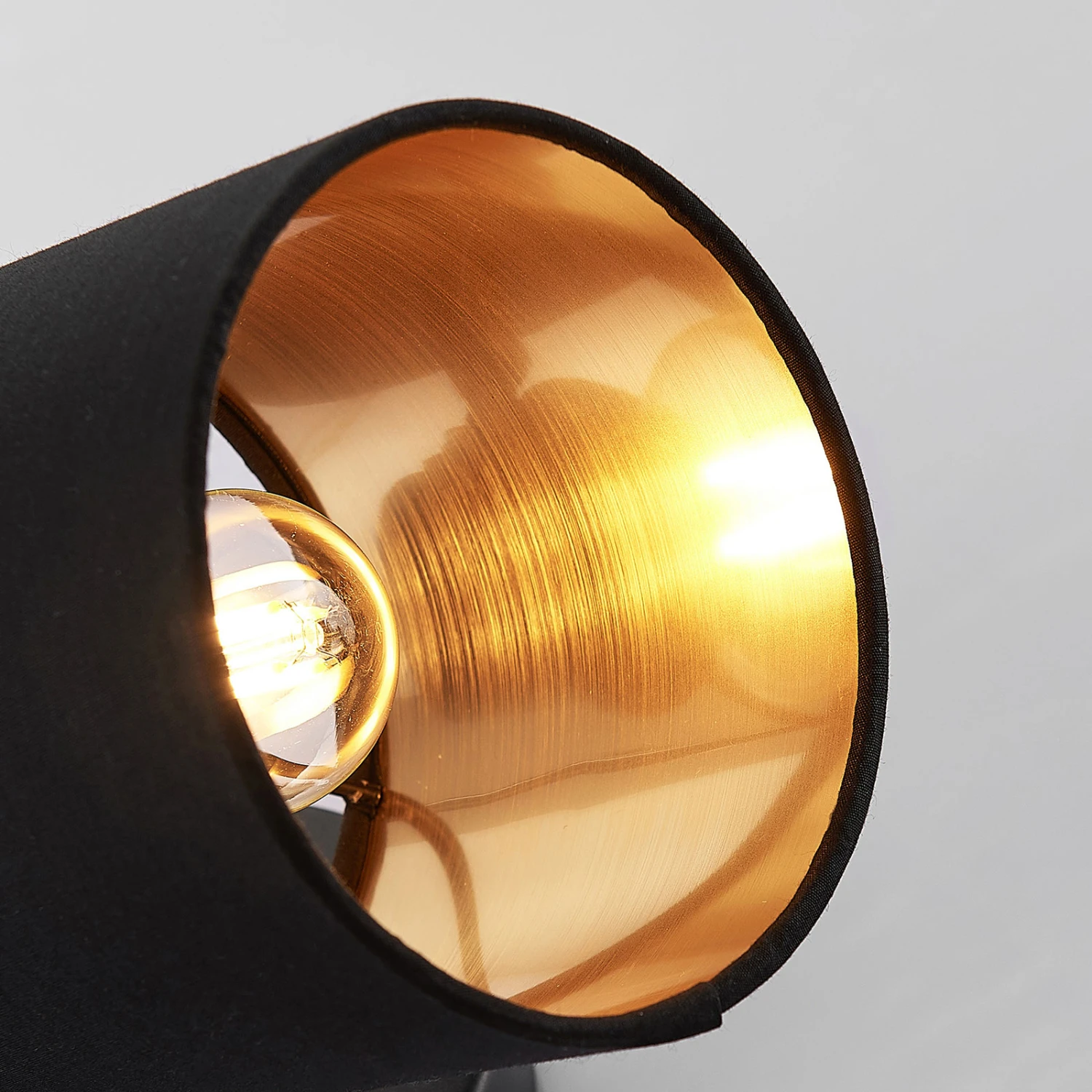 Stoff-Wandleuchte Vasilia In Schwarz-Gold, 1-fl. 8 Stoff-Wandleuchte Vasilia In Schwarz-Gold, 1-fl. – Bild 8